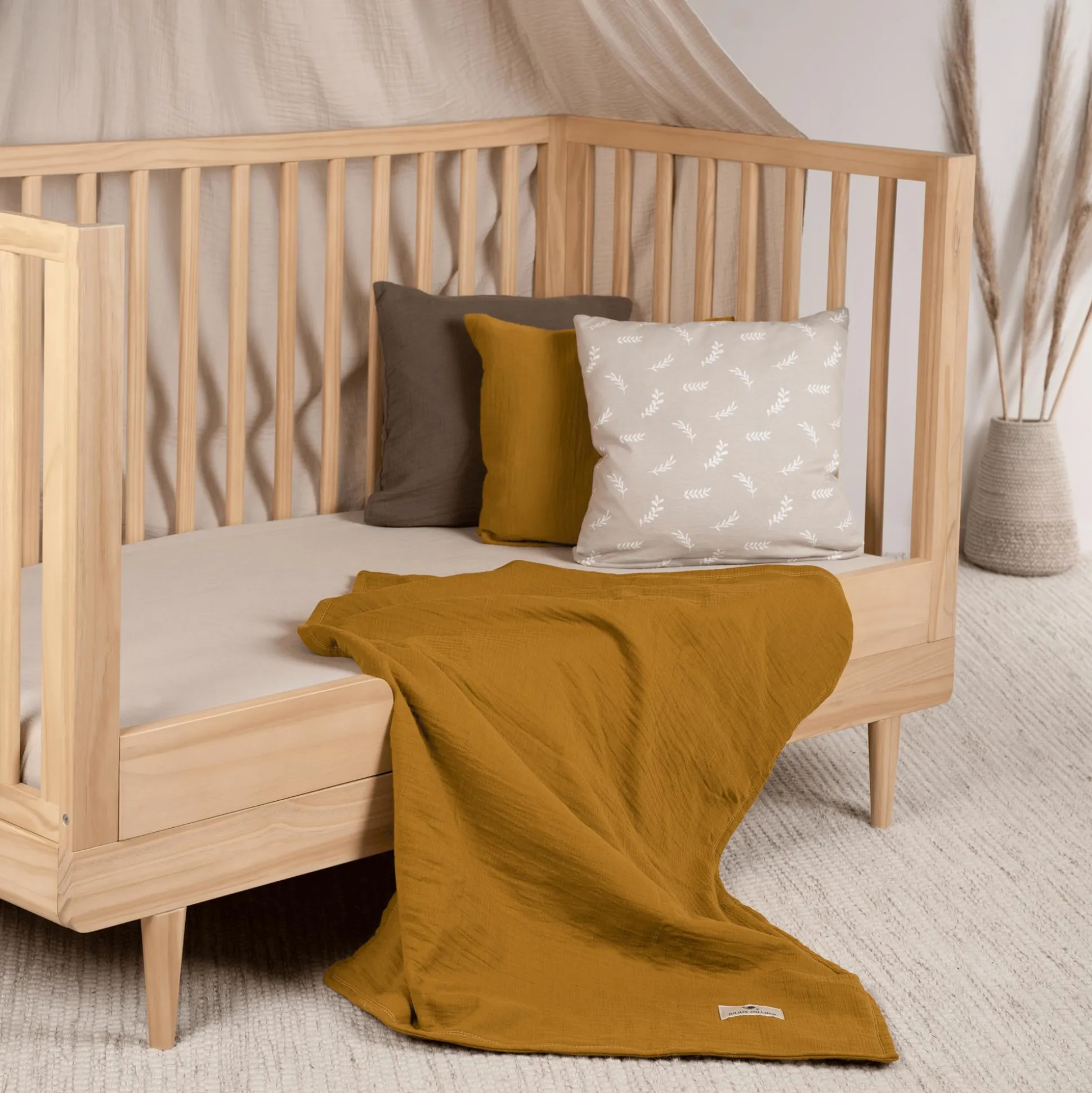 Kuscheldecke aus Baumwollmusselin Zimt