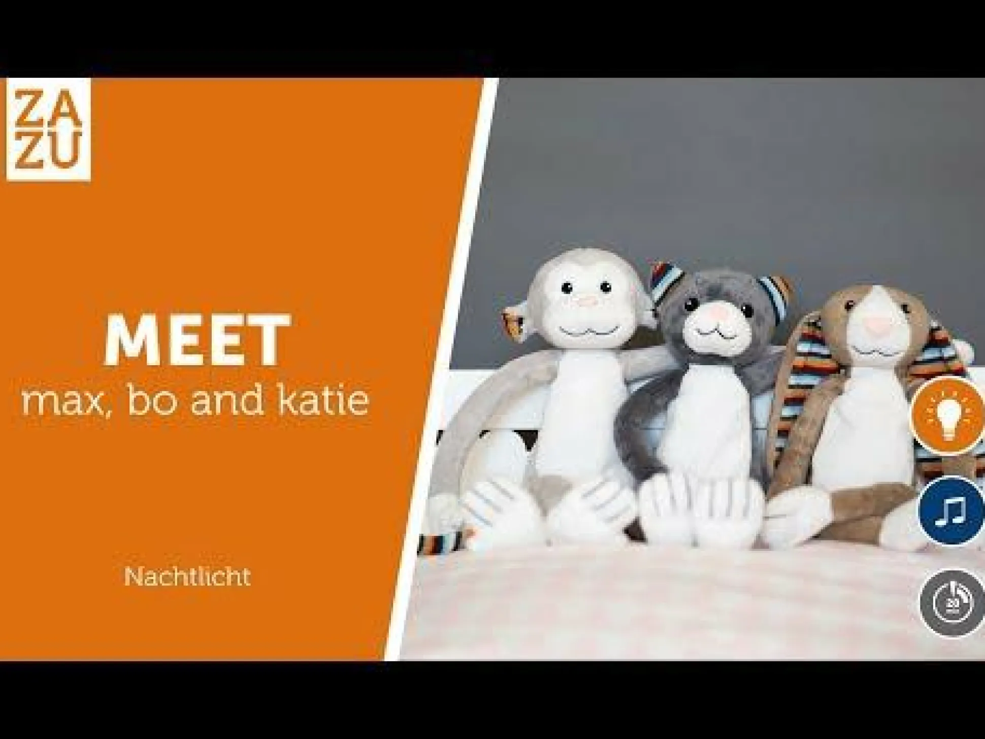 Kuscheltier-Nachtlicht Max der Affe