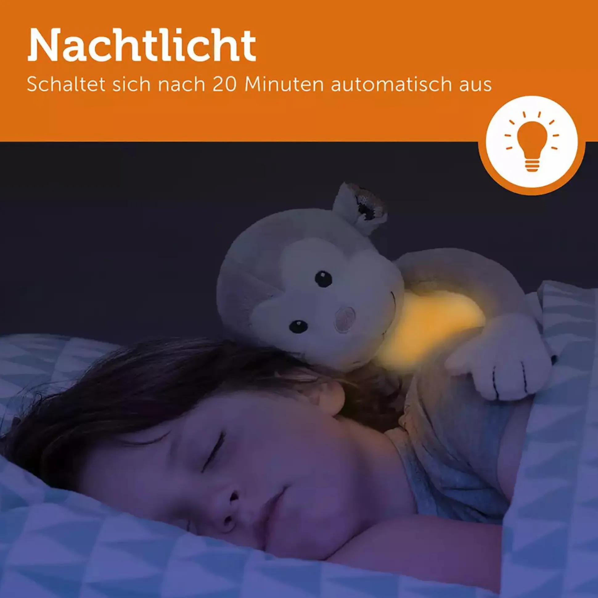 Kuscheltier-Nachtlicht Max der Affe