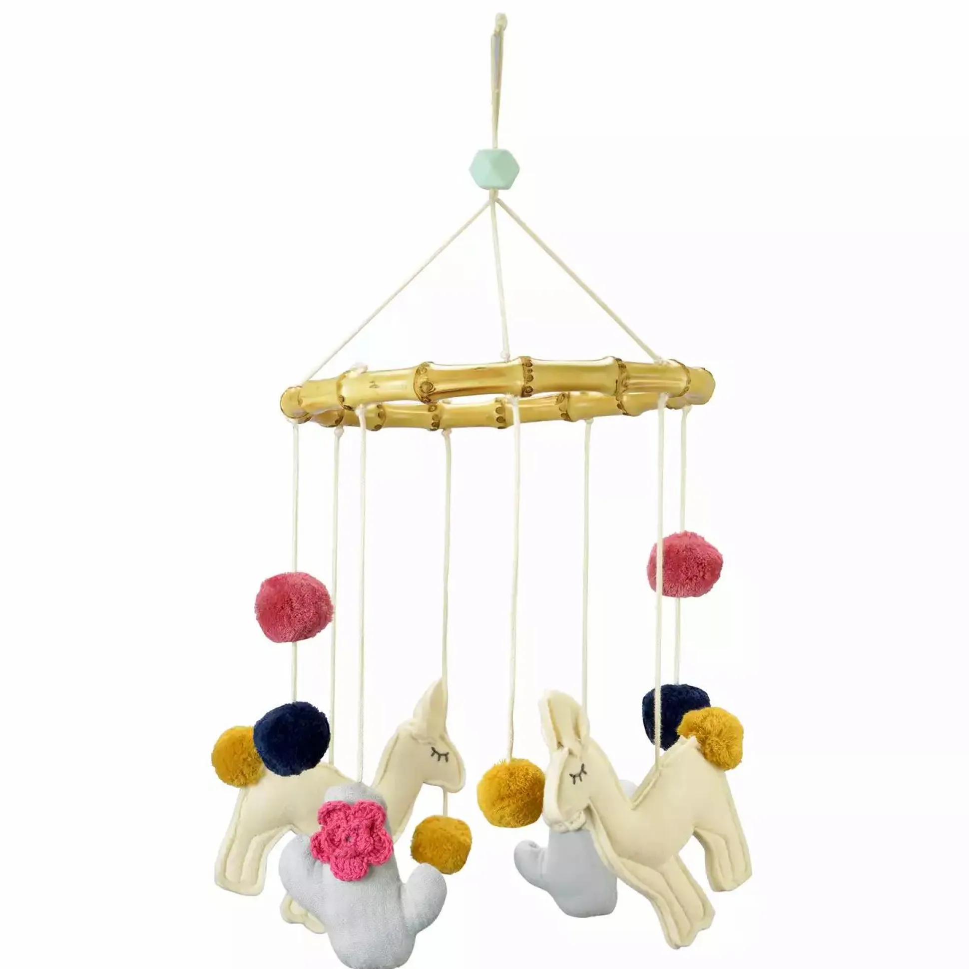 Lama Mobile mit Holzring