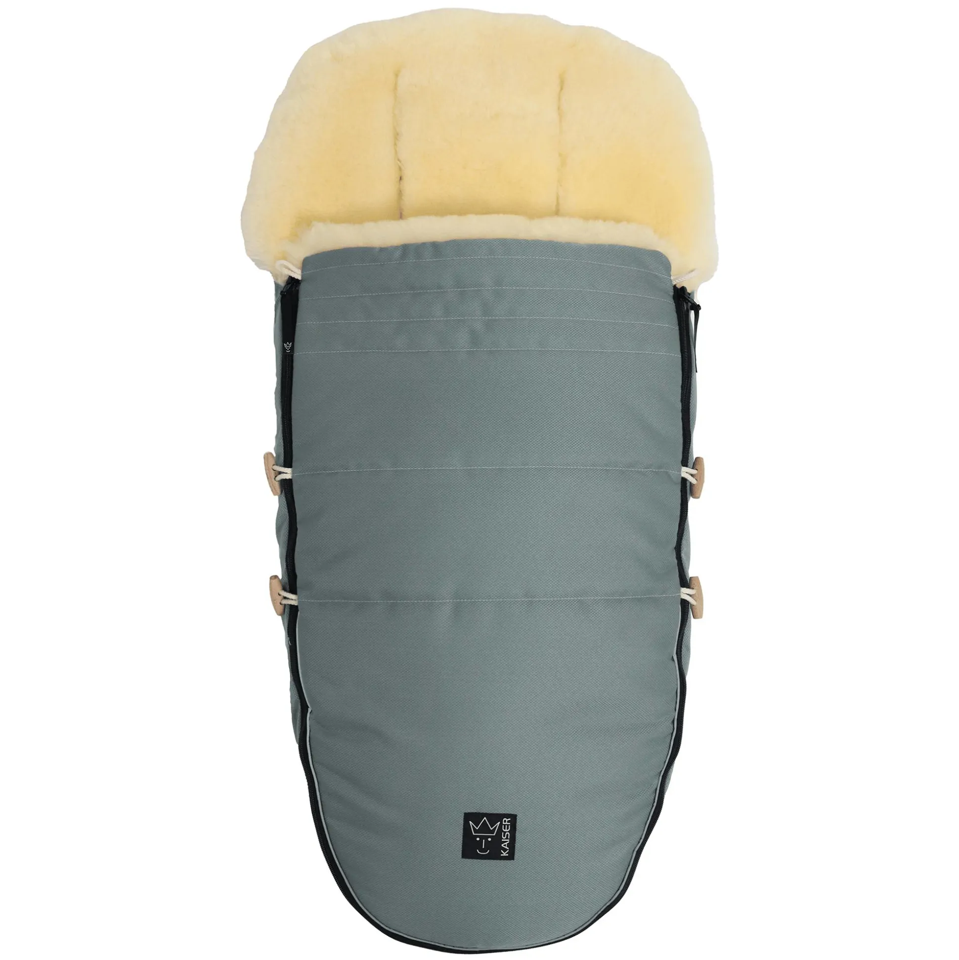 Lammfell Fußsack LOVE THE NATURE Slit Green