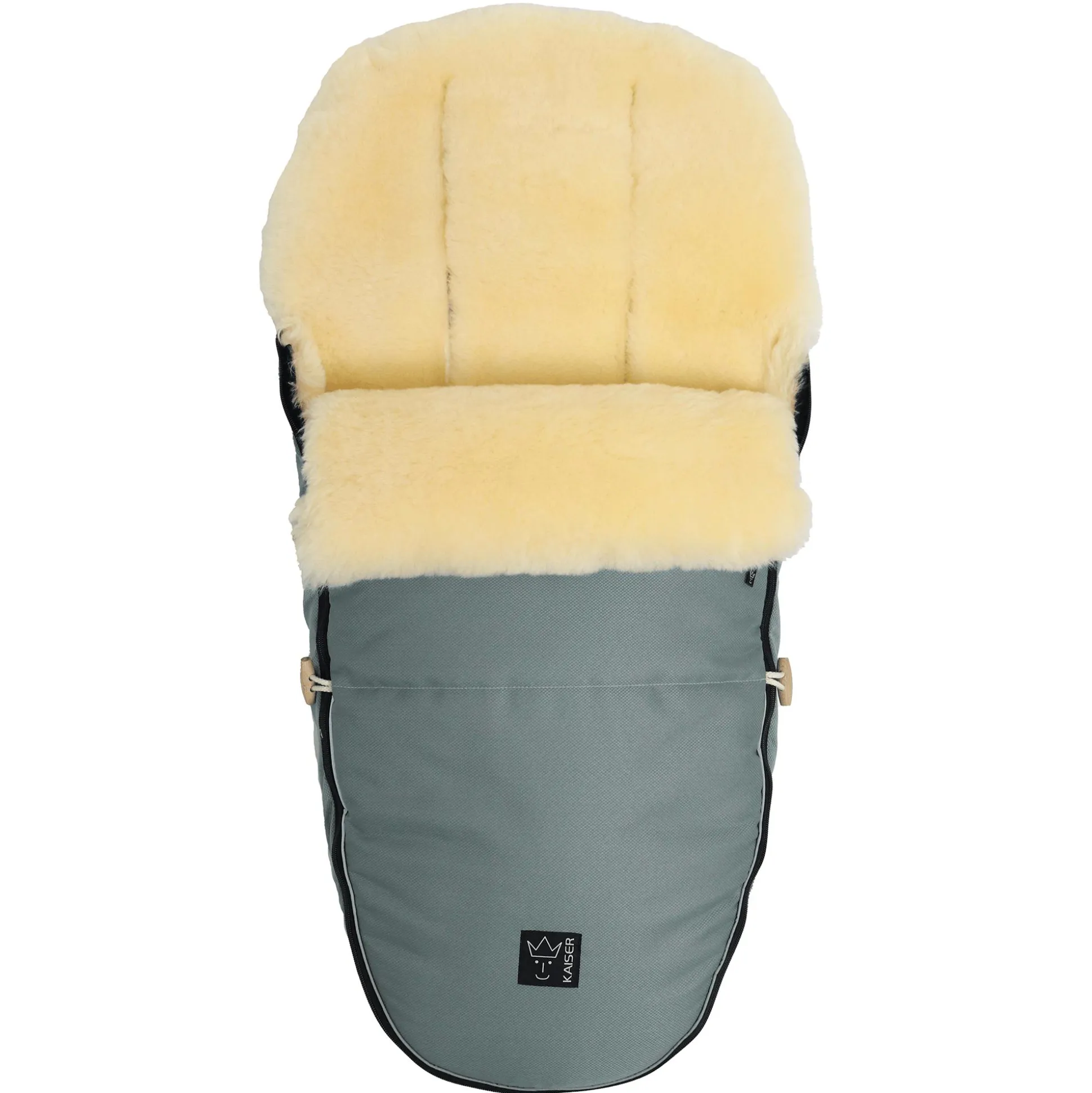 Lammfell Fußsack LOVE THE NATURE Slit Green