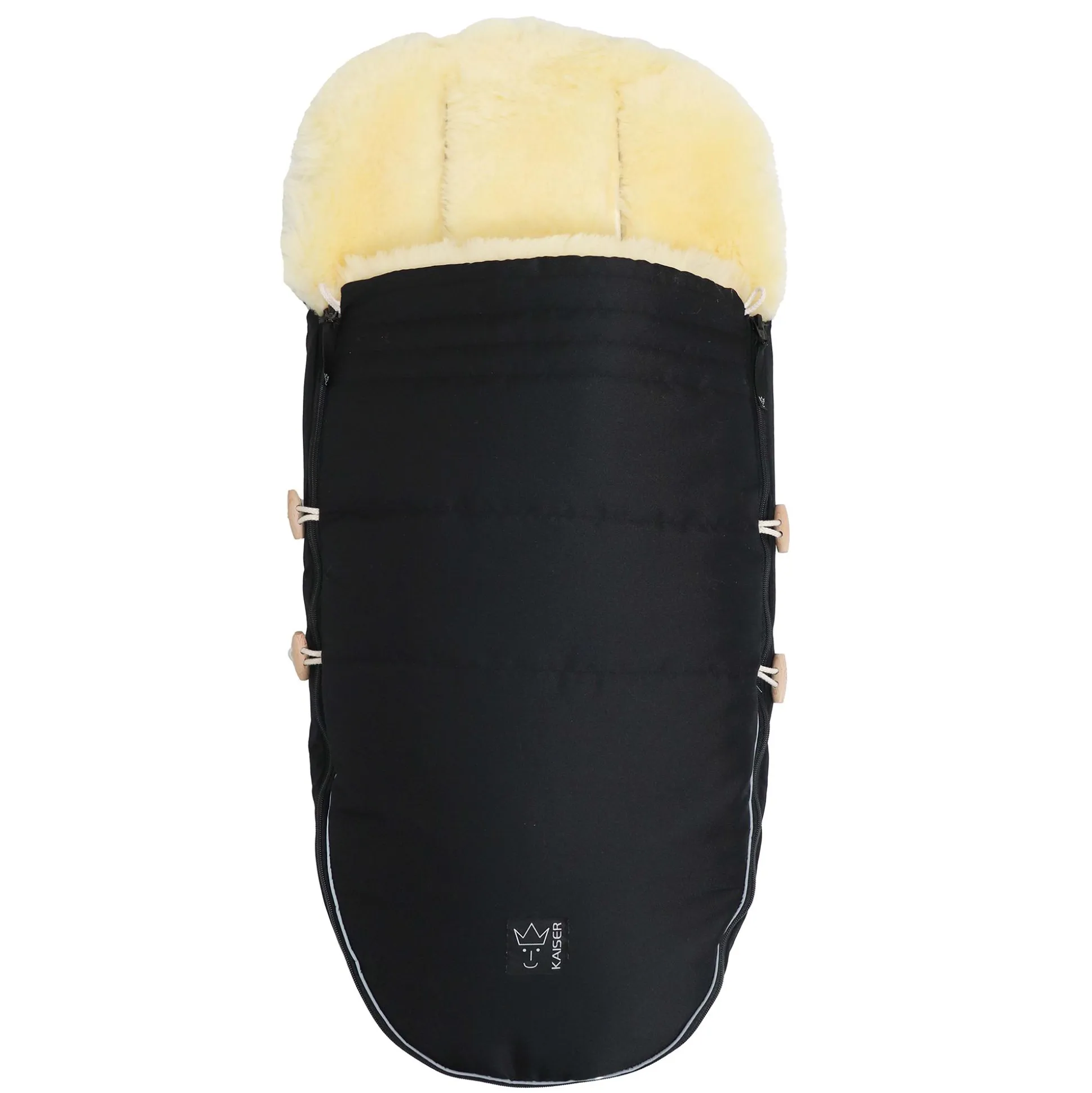 Lammfell Fußsack LOVE THE NATURE Black