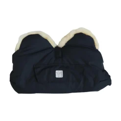 Lammfell-Handwärmer BIG Schwarz