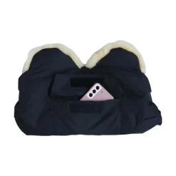 Lammfell-Handwärmer BIG Schwarz