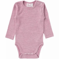 Langarmbody Baumwolle/Wolle/Seide rosa