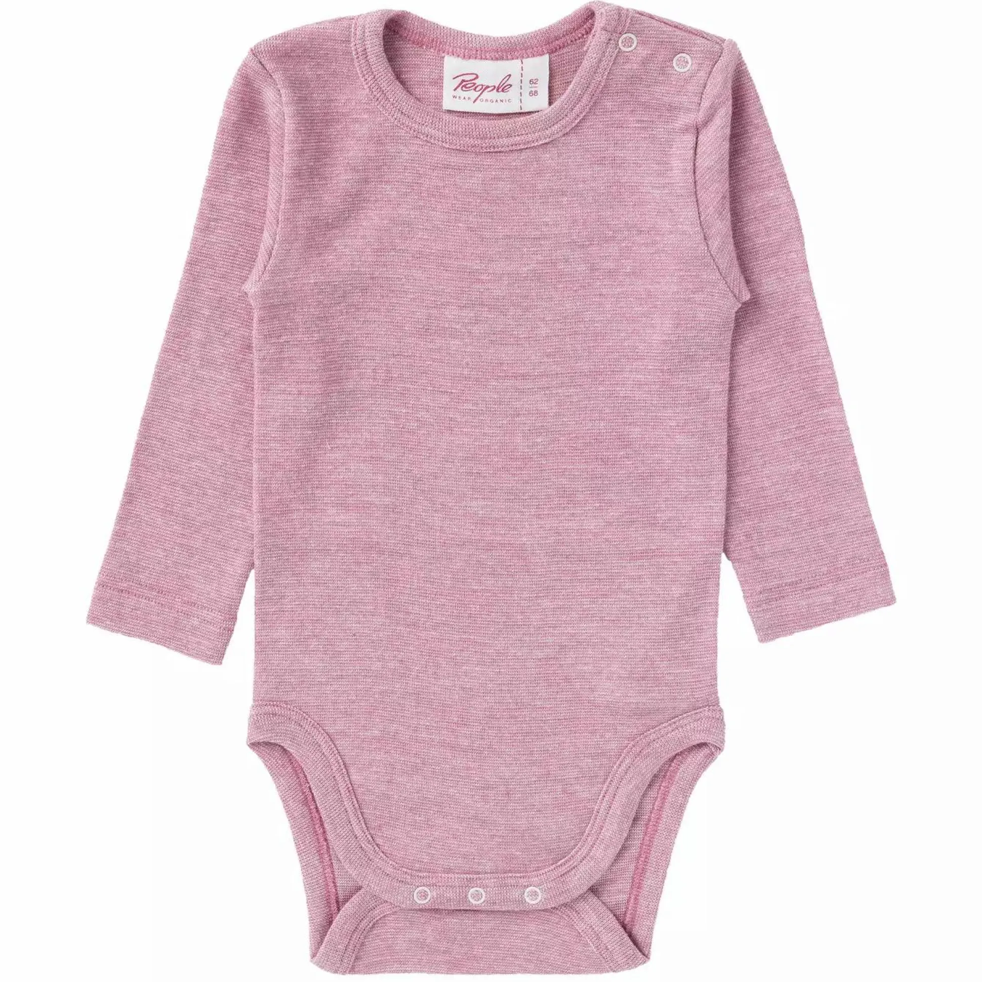 Langarmbody Baumwolle/Wolle/Seide rosa