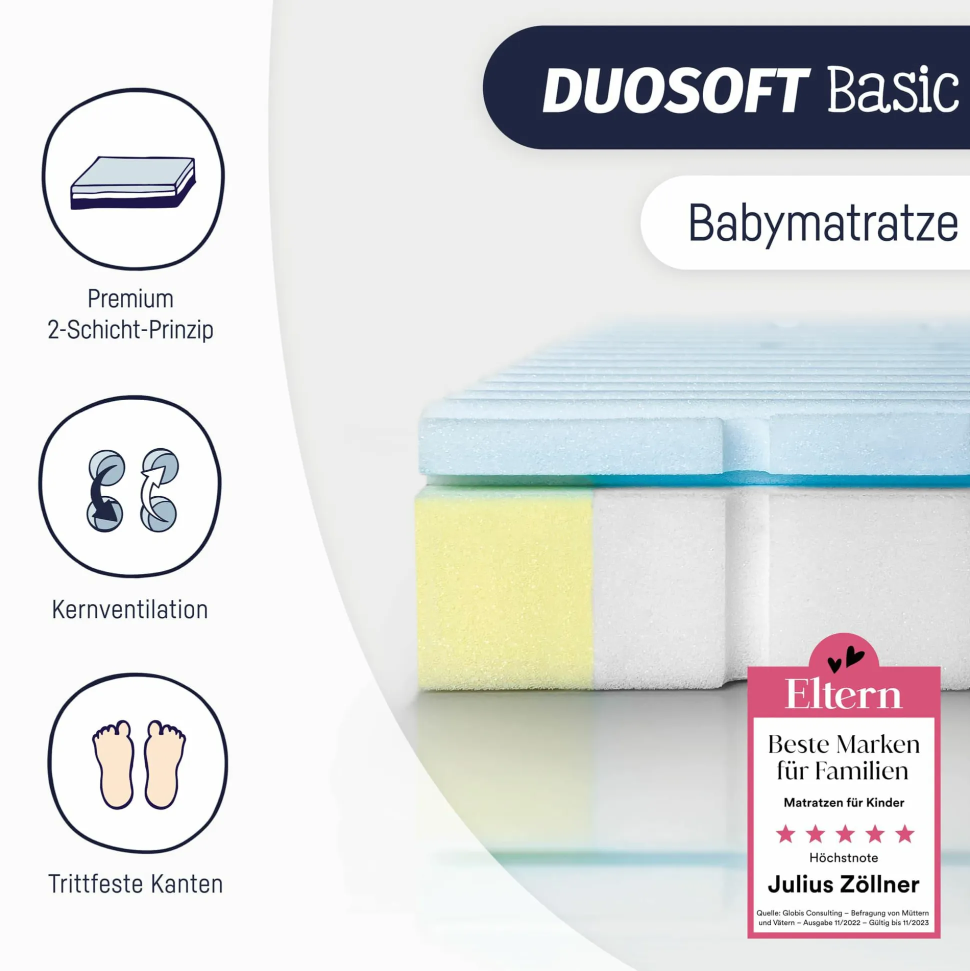 Matratze Duosoft Basic 60 x 120 cm