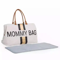 Mommy Bag Wickeltasche Canvas Off White Stripes
