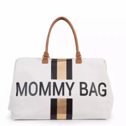 Mommy Bag Wickeltasche Canvas Off White Stripes