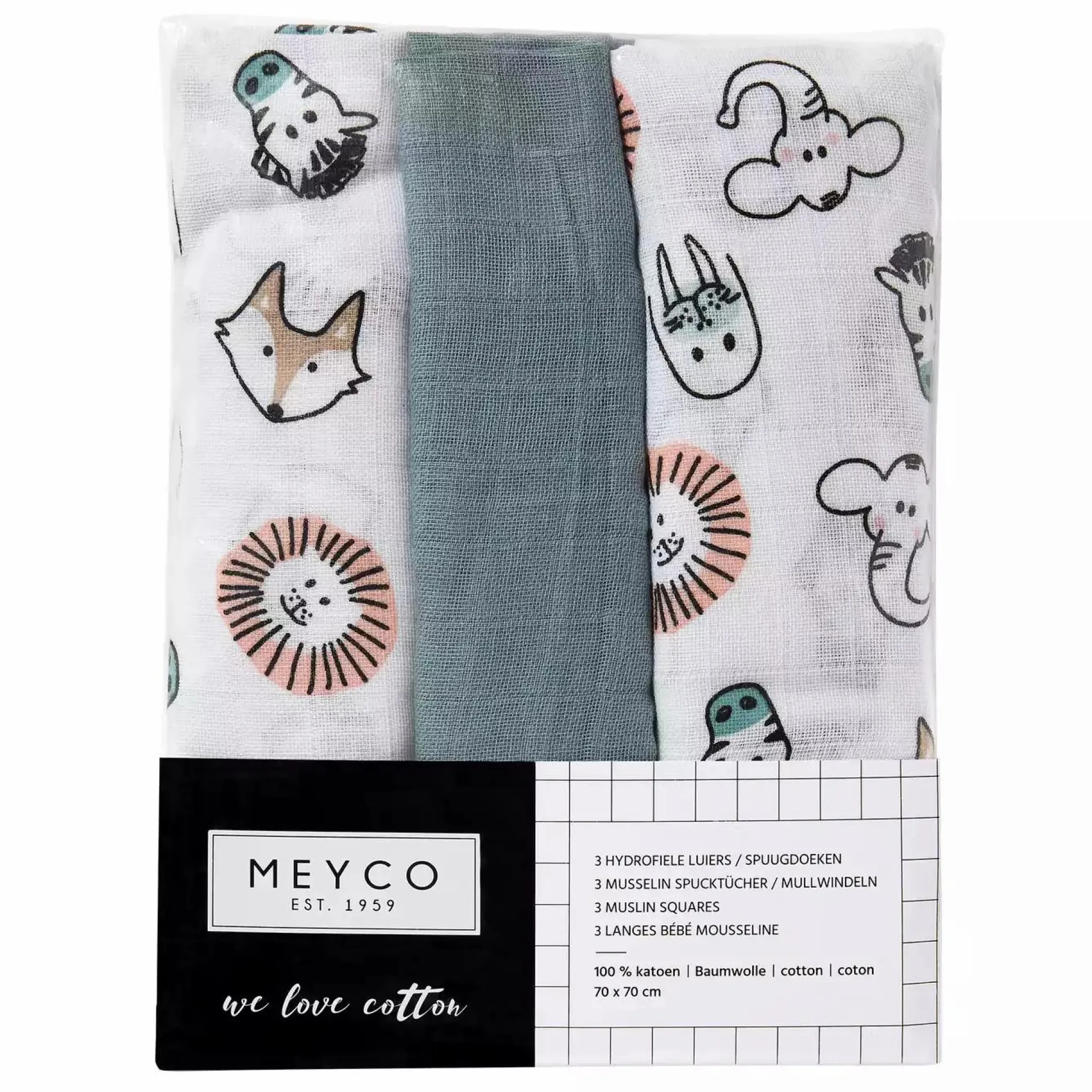 Mullwindeln Animal Green