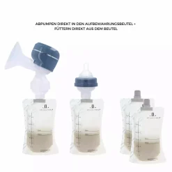 Muttermilchbeutel mit Adapter