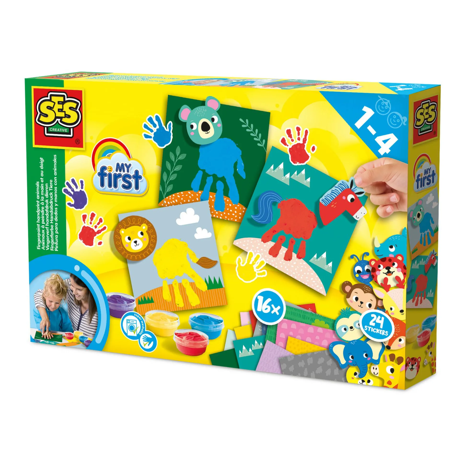 My first - Fingerfarbe Handabdruck Tiere