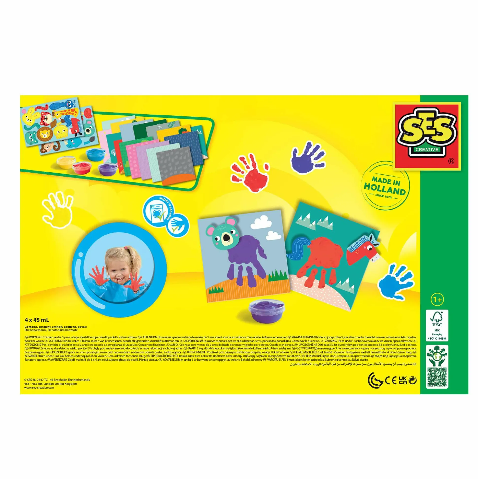 My first - Fingerfarbe Handabdruck Tiere