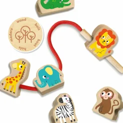 My first - Holztiere-Perlen auffädeln