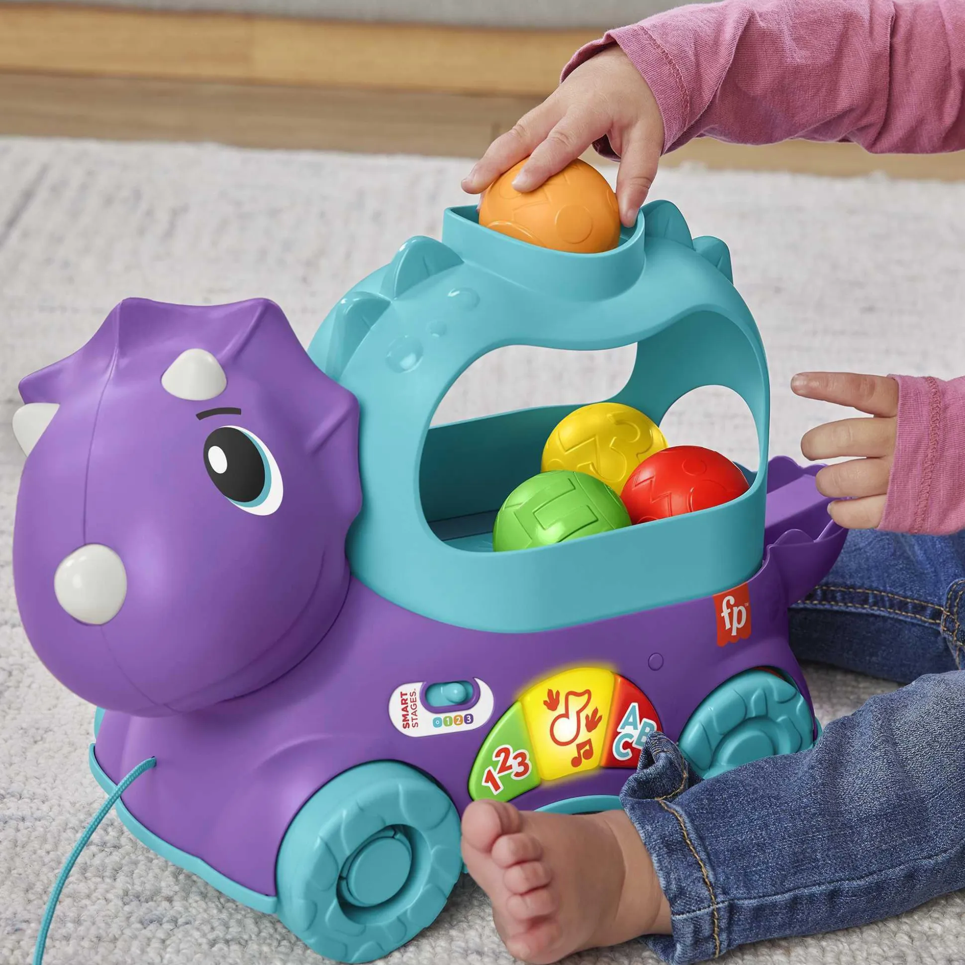 Nachzieh-Dino Bällespaß