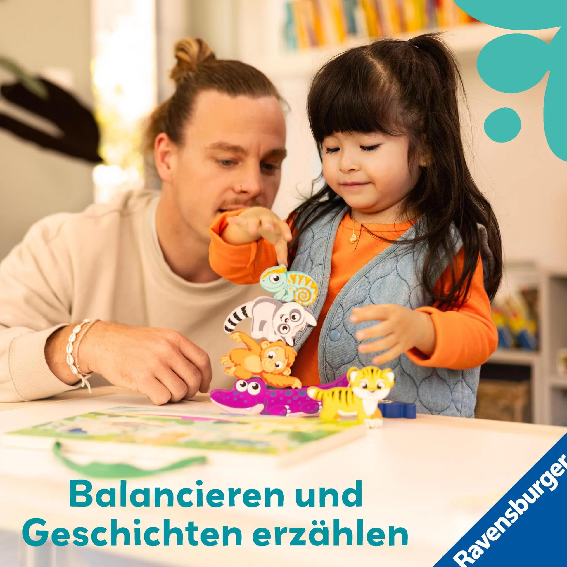 Play+ magnetisches Holz-Fühl-Puzzle: Dschungel