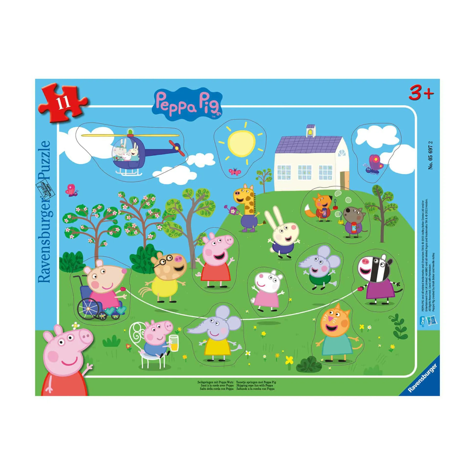 Rahmenpuzzle Seilspringen mit Peppa Wutz