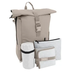 Rolltop-Rucksack Kängurubeige
