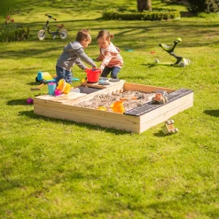 Sandkasten mit Straße Herd und Spielwanne