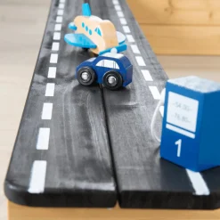 Sandkasten mit Straße Herd und Spielwanne