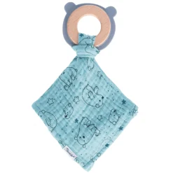 Schmusetuch mit Beißring Eisbär Elia