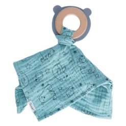 Schmusetuch mit Beißring Eisbär Elia