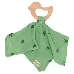 Schmusetuch mit Holz-Beißring