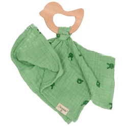 Schmusetuch mit Holz-Beißring