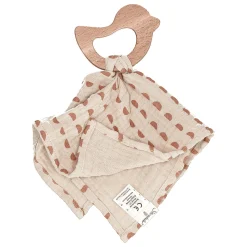 Schmusetuch mit Holz-Beißring