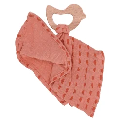 Schmusetuch mit Holz-Beißring