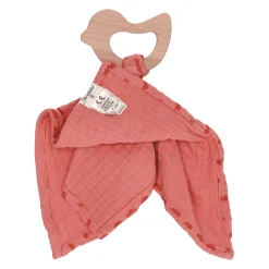 Schmusetuch mit Holz-Beißring