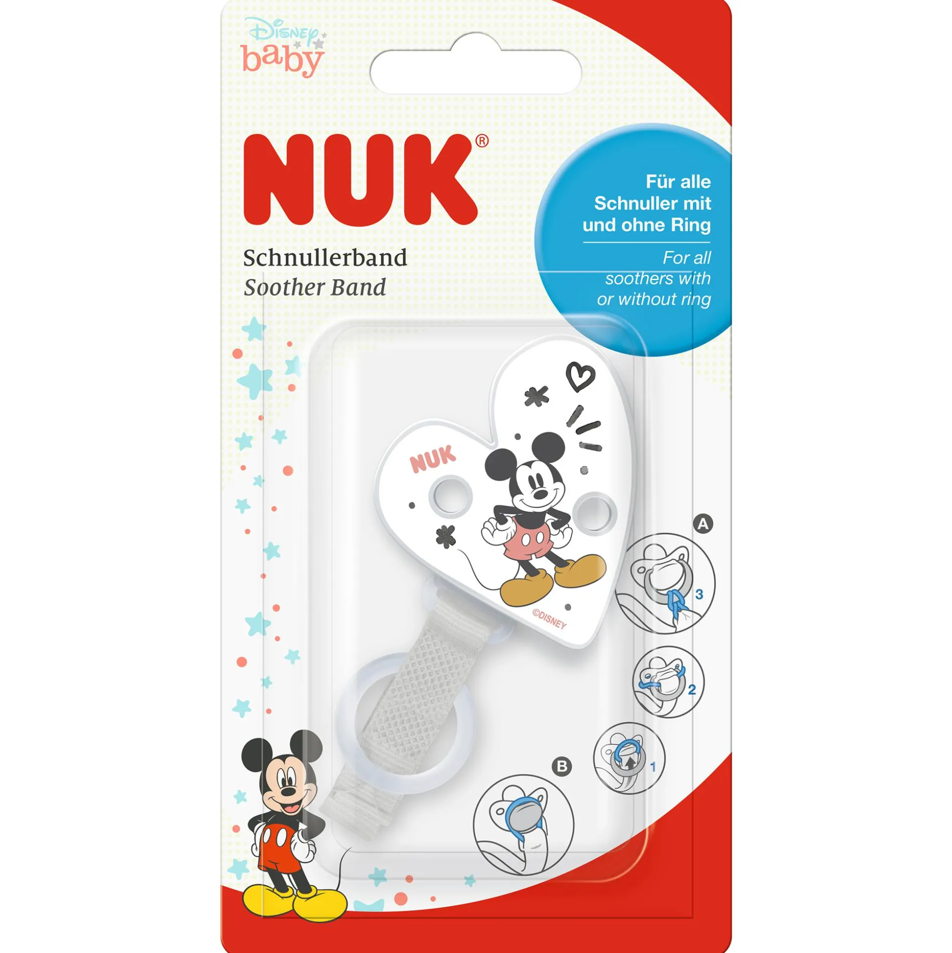 Schnullerband Mickey Mouse