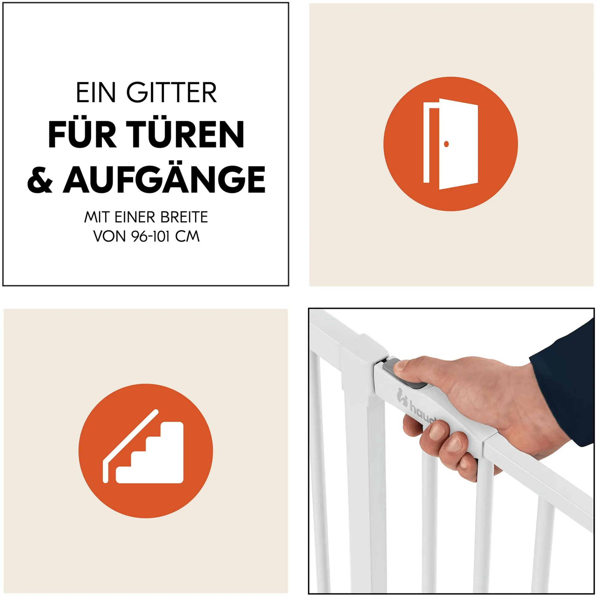 Schutzgitter-Set Open N Stop 2 mit 21 cm Verlängerung White