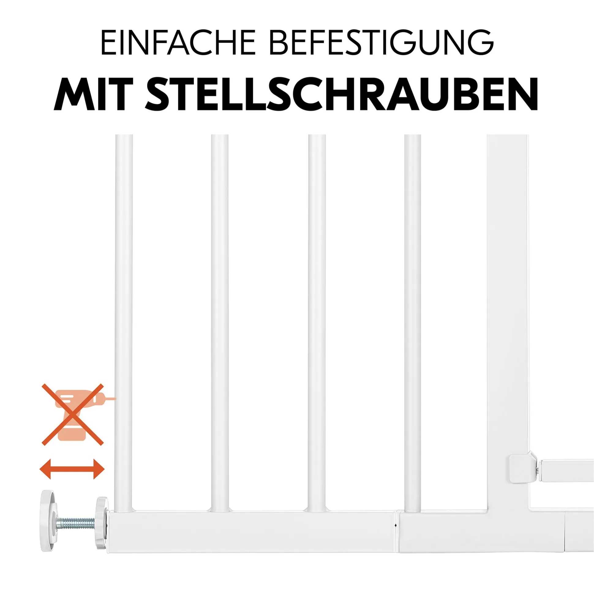 Schutzgitter-Set Open N Stop 2 mit 21 cm Verlängerung White