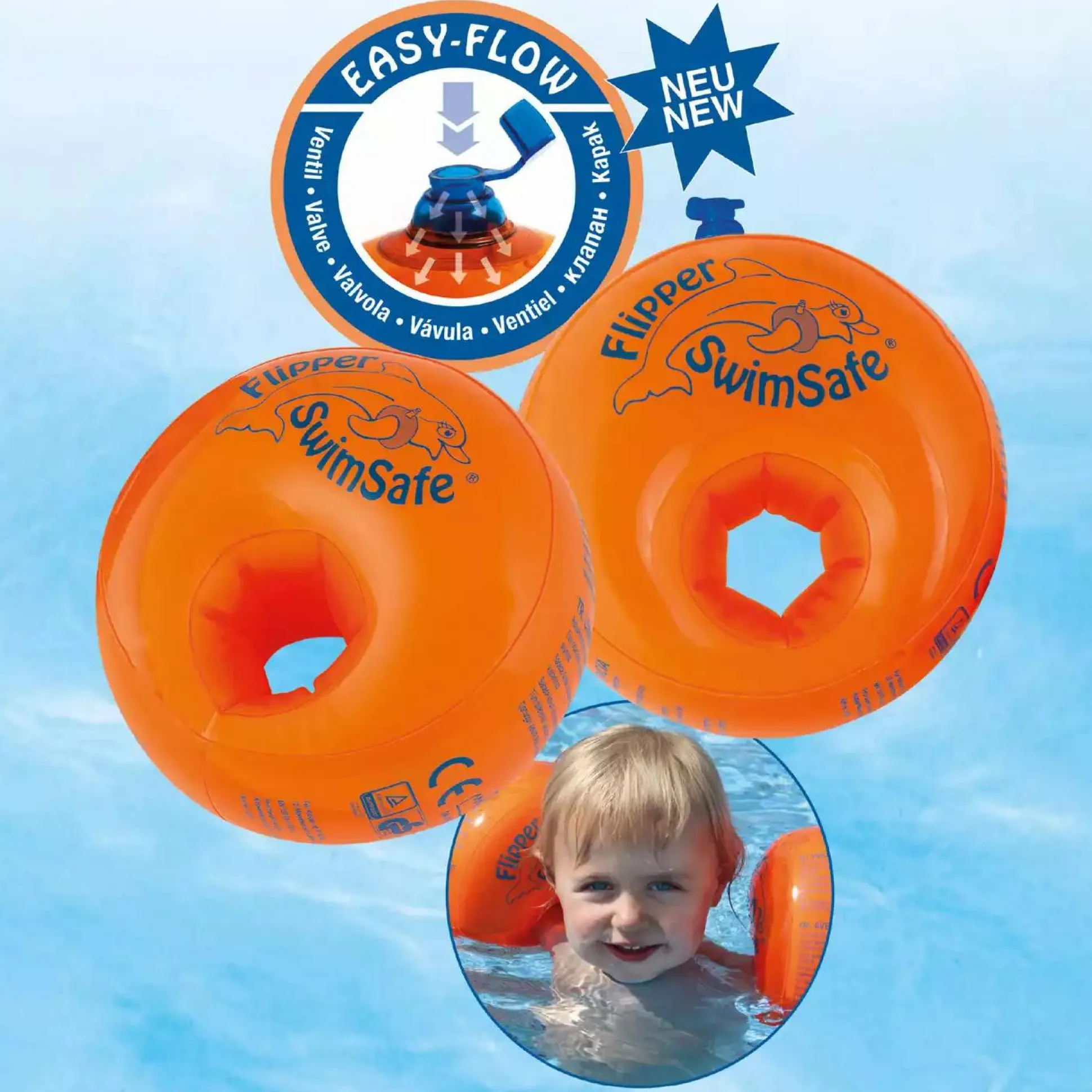 Schwimmflügel Flipper SwimSafe 1 - 6 Jahre