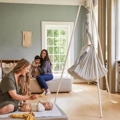 Set Federwiege Premium Grau mit Ständer und Motor