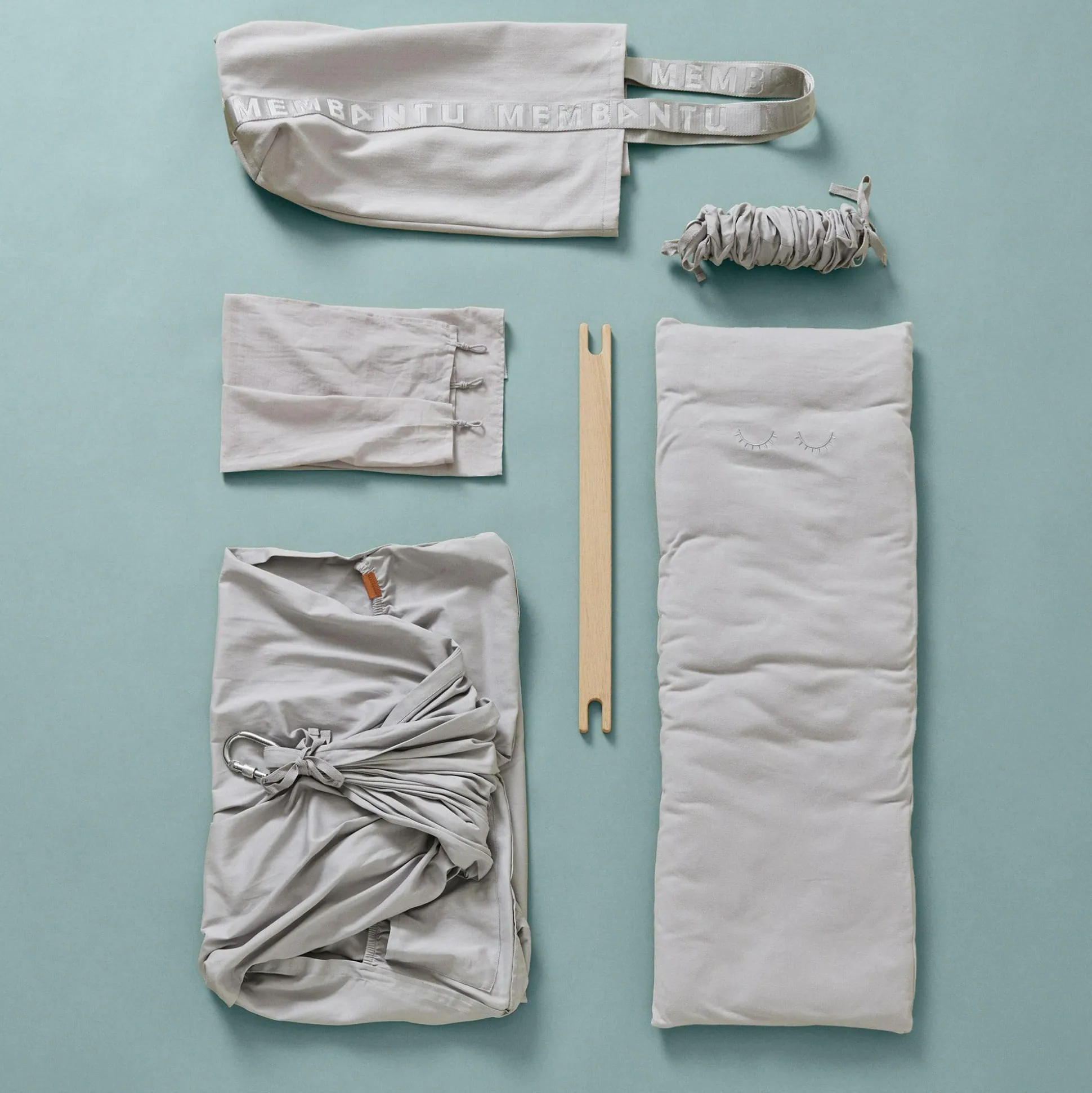 Set Federwiege Premium mit Ständer und Motor Grau