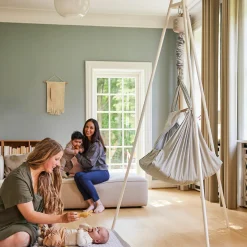 Set Federwiege Premium mit Ständer und Motor Grau