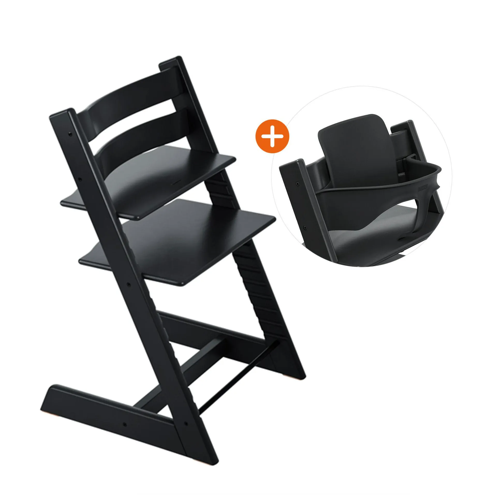 Set Tripp Trapp® Schwarz mit Baby Set