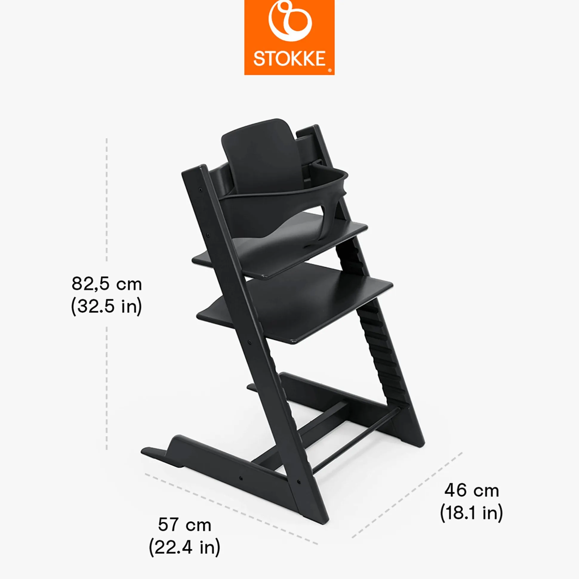 Set Tripp Trapp® Schwarz mit Baby Set