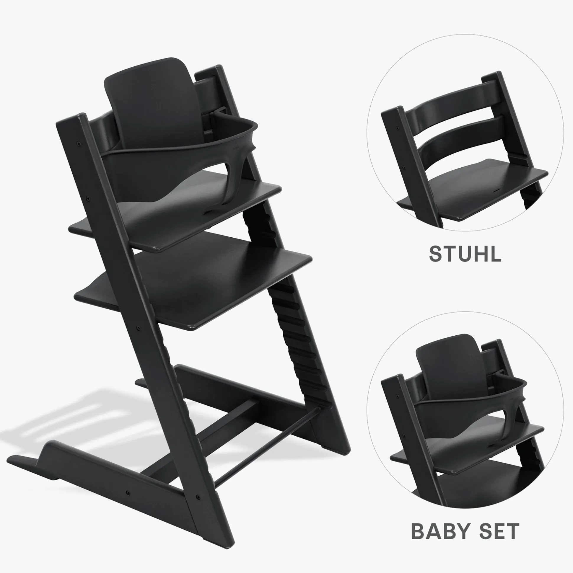 Set Tripp Trapp® Schwarz mit Baby Set