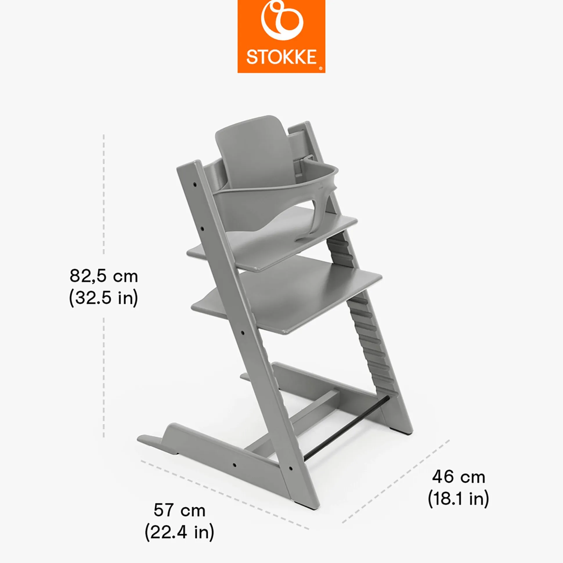 Set Tripp Trapp® Storm Grey mit Baby Set