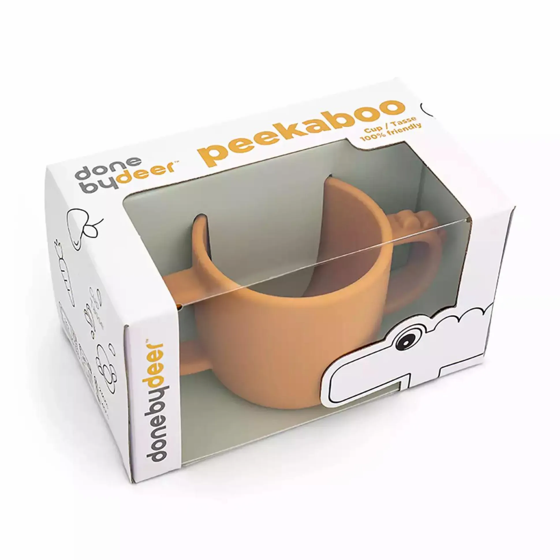 Silikon-Becher Peekaboo Croco Senfgelb