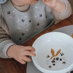 Silikon-Lätzchen Panda Grau