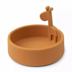 Silikon-Schüssel Peekaboo Raffi Senfgelb