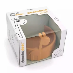 Silikon-Schüssel Peekaboo Raffi Senfgelb