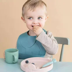 Silikon-Teller Peekaboo Elphee Rosa