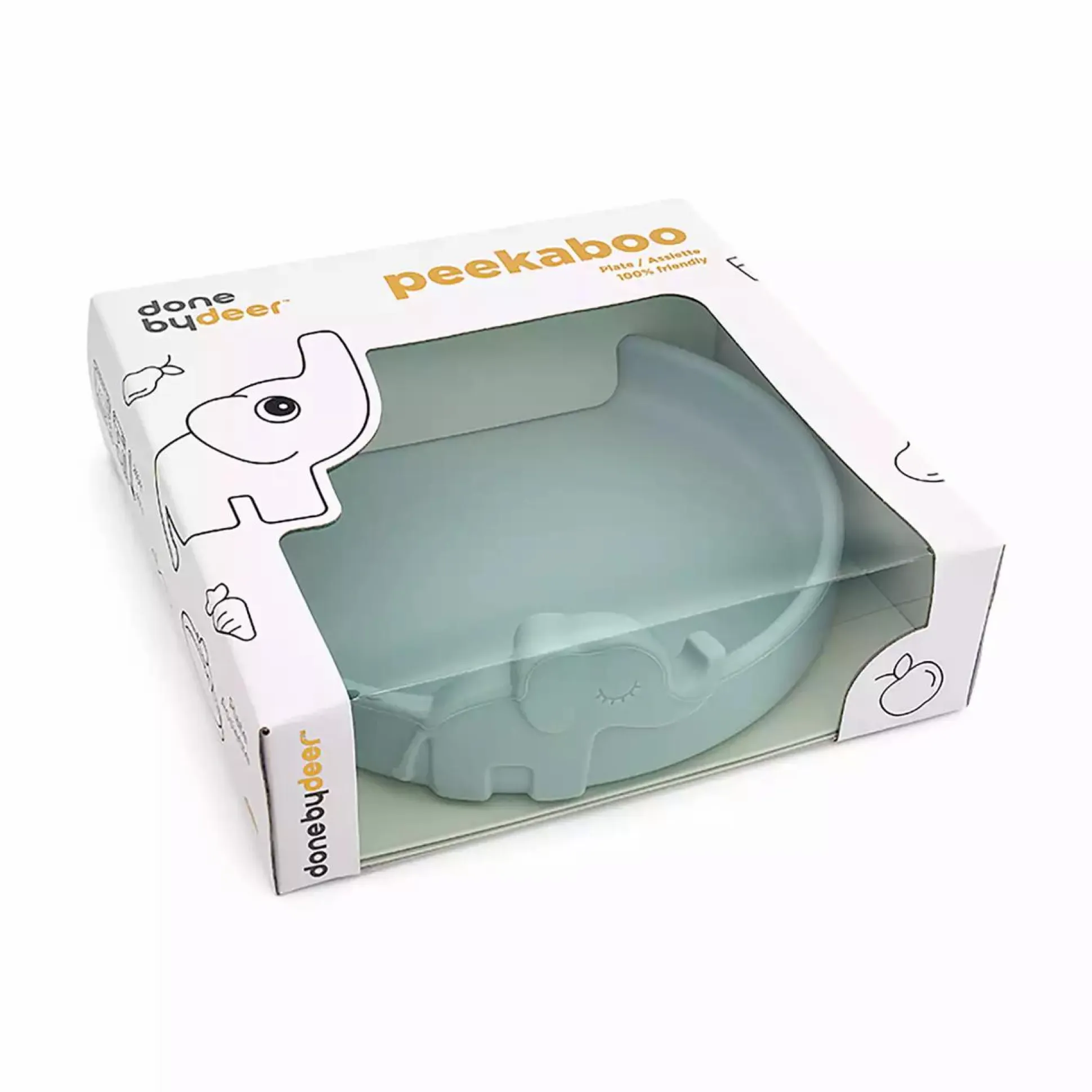 Silikon-Teller Peekaboo Elphee Blau