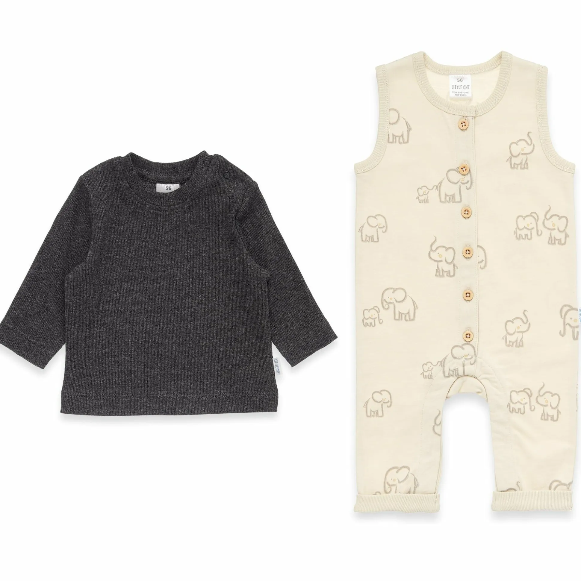 Strampler-Set Elefanten